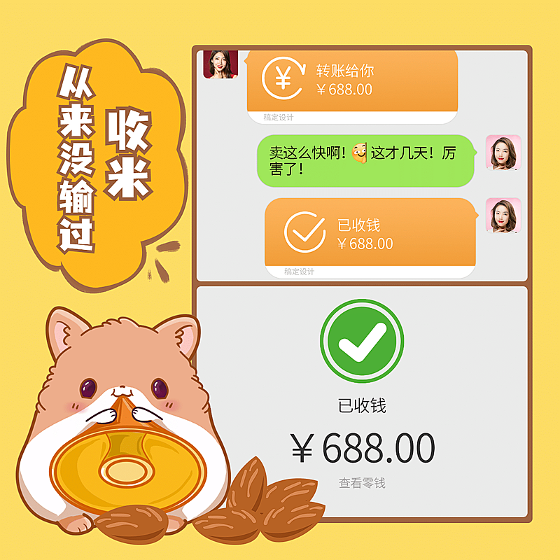 手绘卡通松鼠萌宠晒单晒反馈