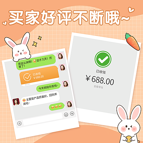 可爱手绘萌宠小兔花式晒单