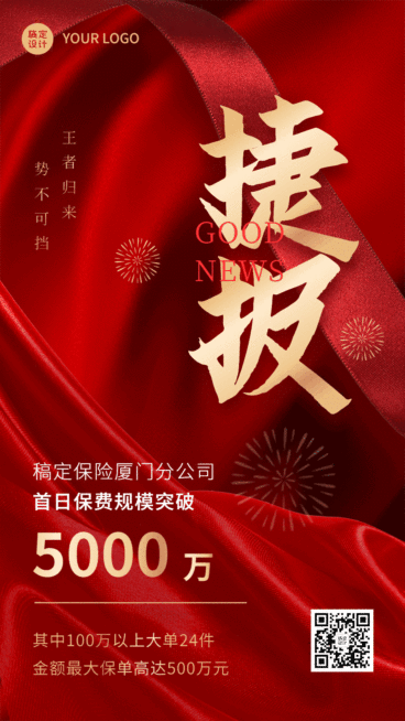 喜庆红火喜报GIF动态海报预览效果