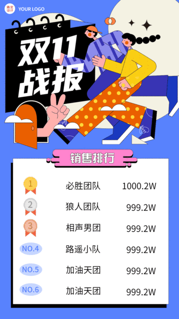 双十一娱乐战报排行版GIF动态海报预览效果