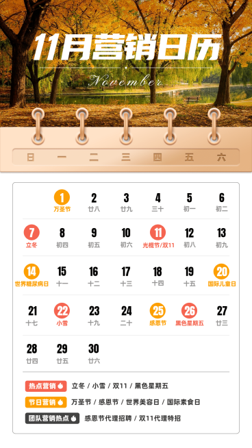11月营销月历预览效果