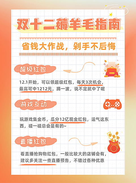 双十二购物省钱攻略小红书配图