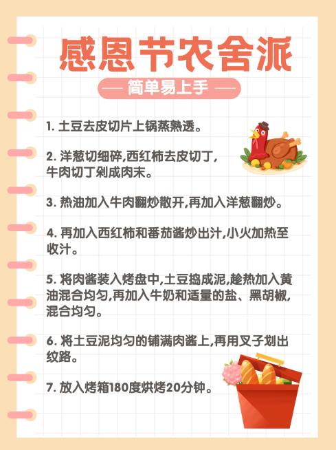 餐饮美食攻略指南简约小红书配图预览效果