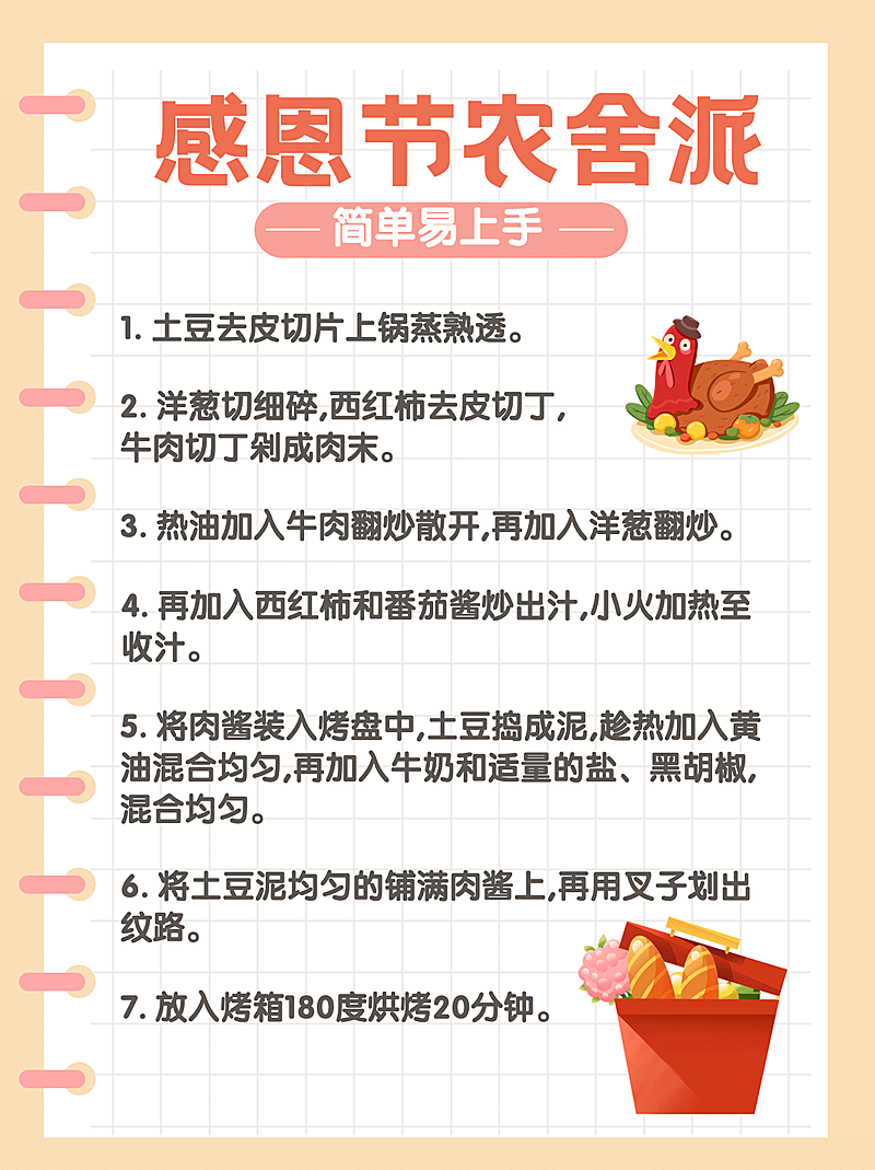 餐饮美食攻略指南简约小红书配图