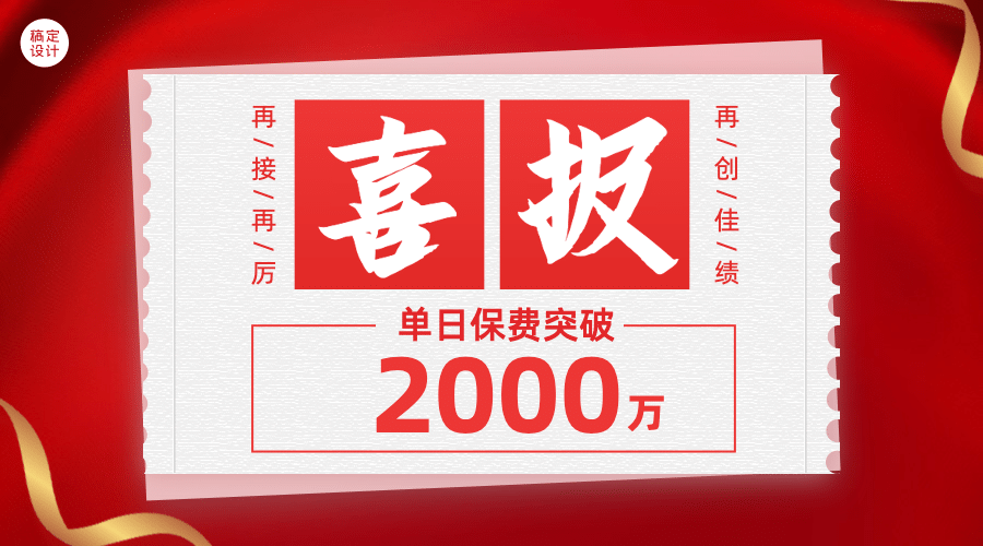 金融保险喜报喜庆风格海报预览效果