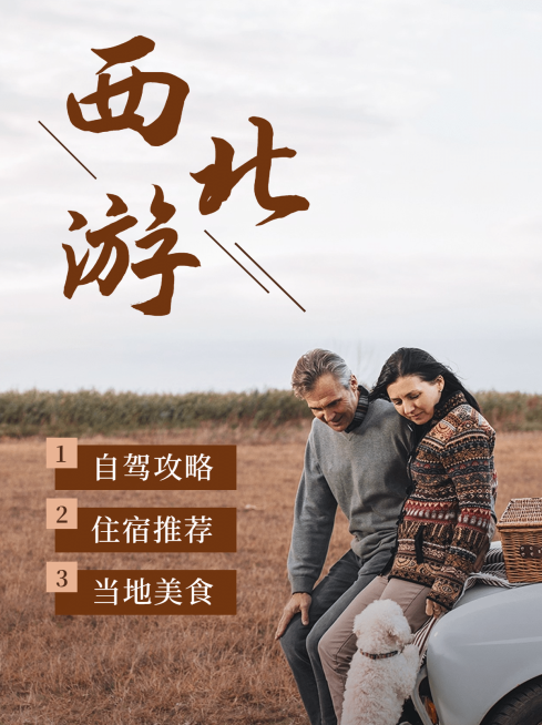 旅游出行攻略指南文艺小红书配图预览效果