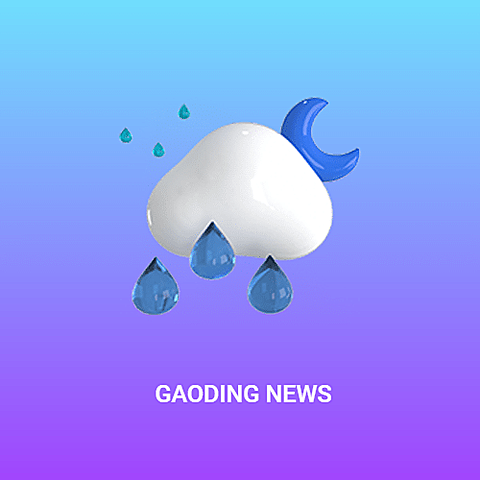3D创意emoji降雨多云天气提示公众号次图