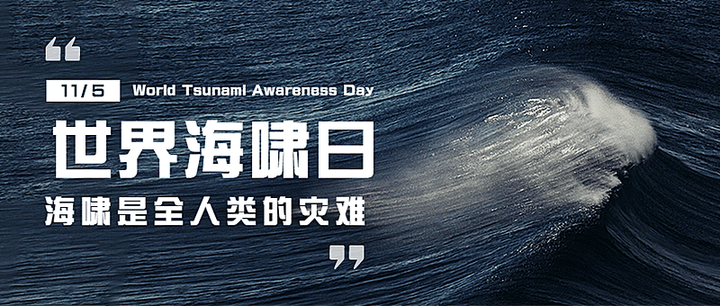 世界海啸日自然灾害科普预防实景公众号首图