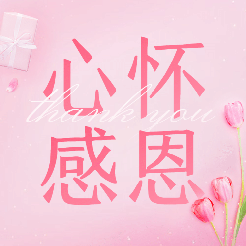 感恩节粉色鲜花祝福合成祝福公众号次图预览效果