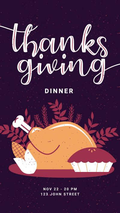 Thanksgiving Festival Cartoon Graphic Typesetting Instagram Story