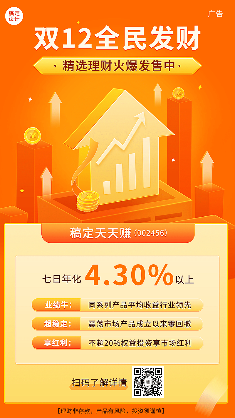 金融保险双12投资理财产品营销海报