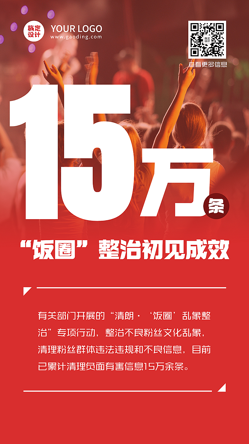 网信清朗行动饭圈整治回顾总结宣传手机海报