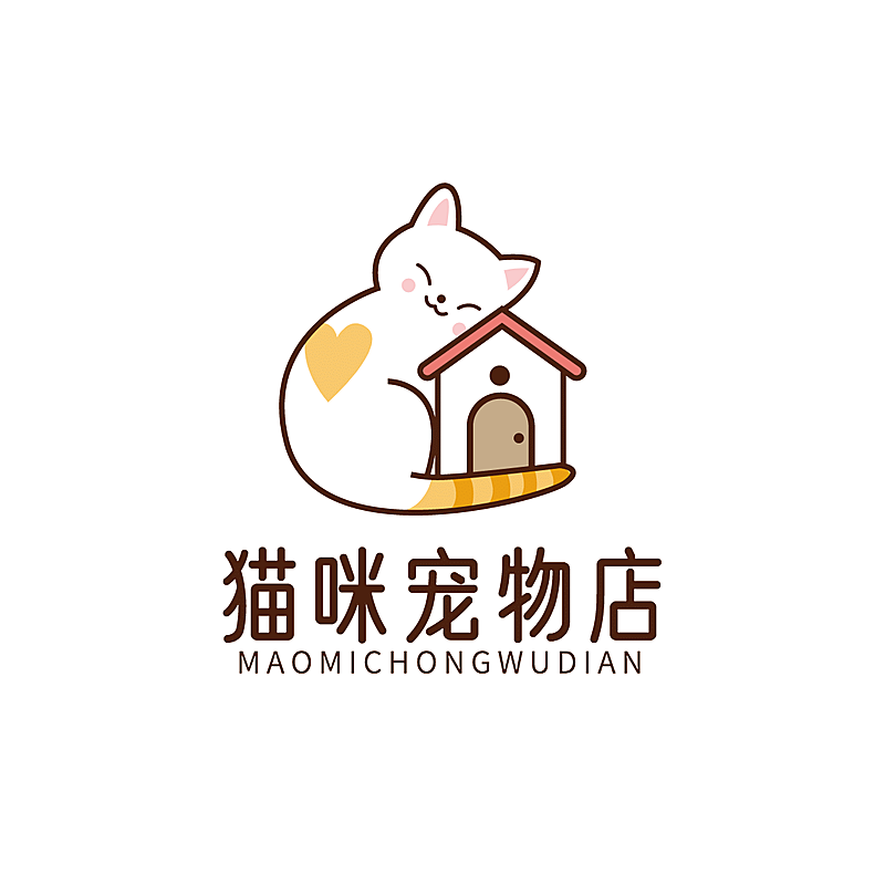 猫咪宠物店门店创意LOGO