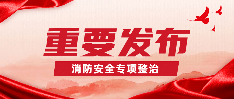 红色政务消防宣传安全专项整治公众号首图预览效果