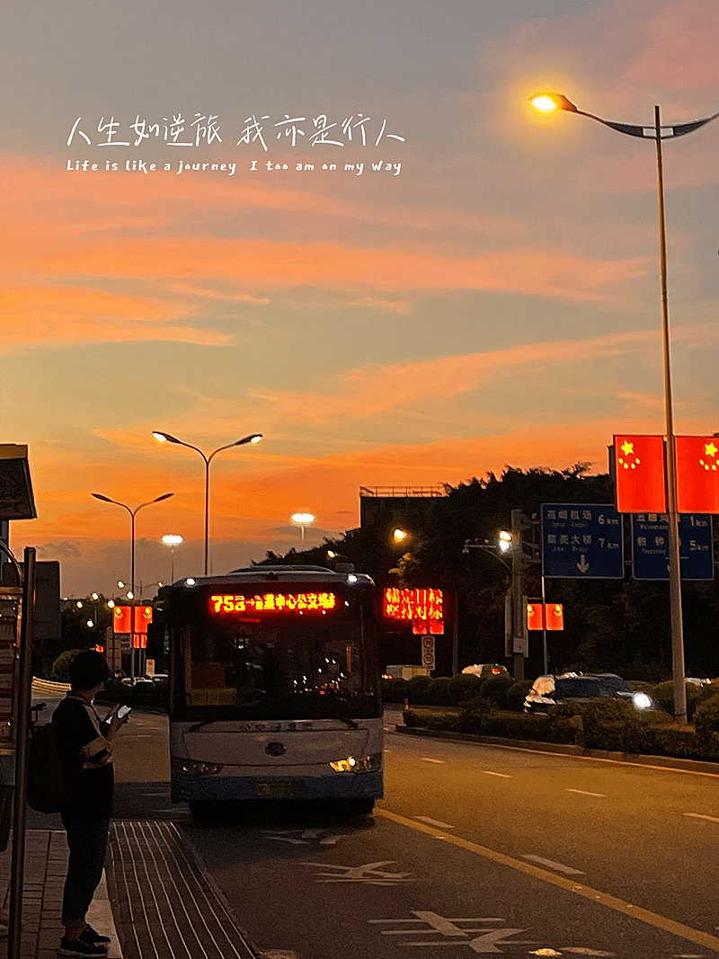 风景黄昏车站生活记录分享模板