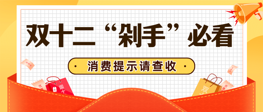 双十二活动剁手必看消费提示公众号首图预览效果