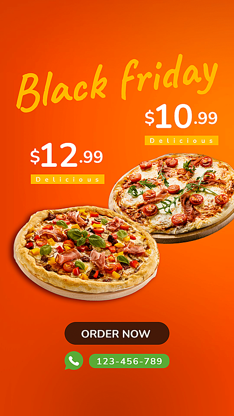 Creative Style Black Friday Pizza Promotion Ecommerce Story