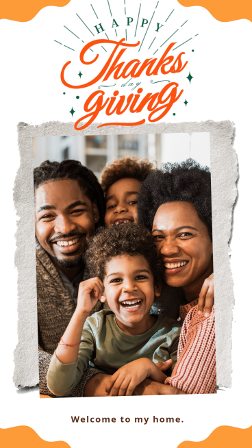 Literary Tear Paper Frame Thanksgiving Smile Family Instagram Story预览效果