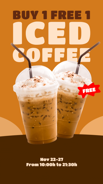 Fashion Iced Coffee Black Friday Discount Ecommerce Story