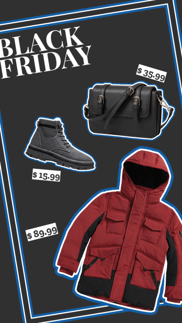Simple Black Friday Men's Accessories Promotion Ecommerce Story预览效果