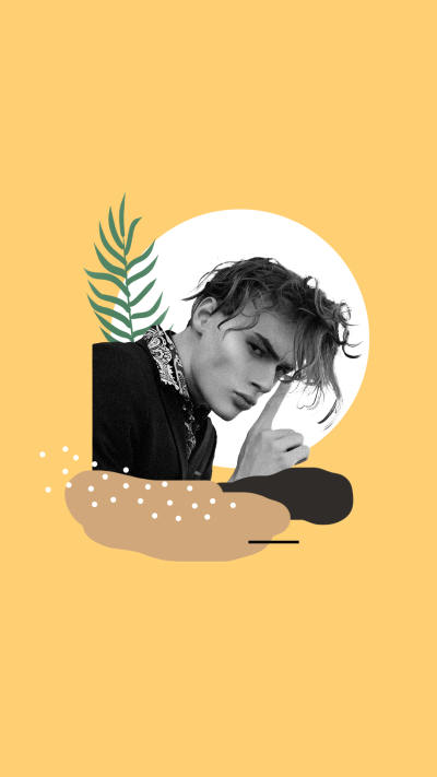 Minimalist Male Model Solid Background Instagram Story