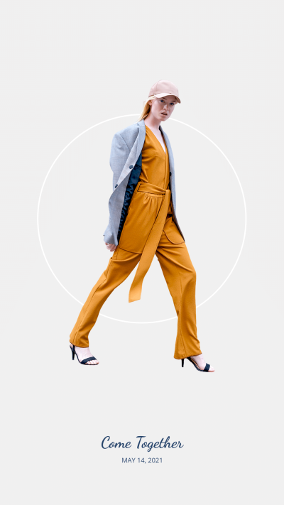 Simple Fashion Style Circle Element Suit Woman Instagram Story