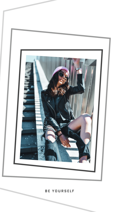 Fashionable Rectangle Frame Female Model Instagram Story