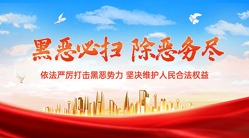 公安扫黑除恶工作动态总结政务横版海报banner