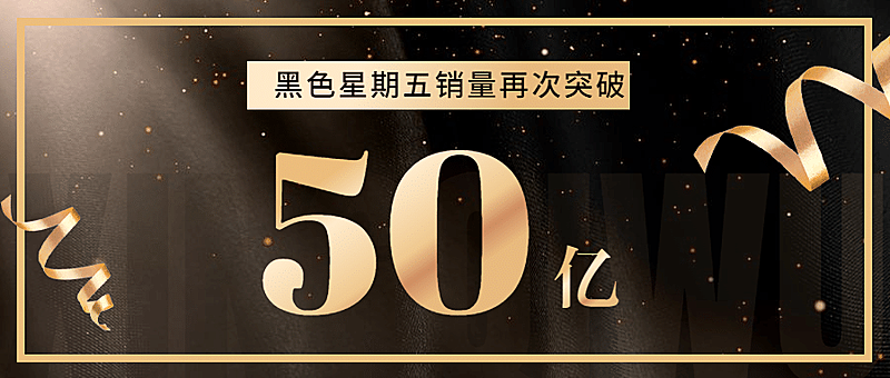 黑色星期五销量喜报黑金商务公众号首图