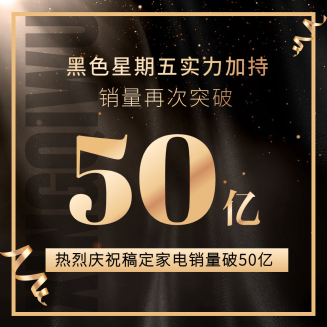 黑色星期五销量喜报黑金商务方形海报预览效果