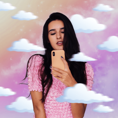 Fashionable Woman Selfie Photos Instagram Post