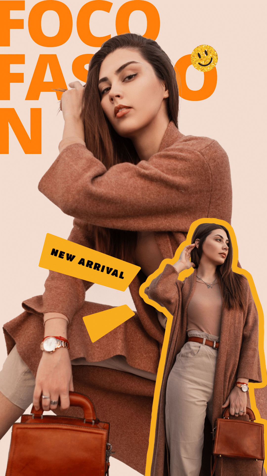 Brown Coat Fashionable Women's Wear New Arrival Promotion Ecommerce Story预览效果
