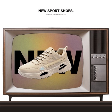 Creative Sport Shoes Display New Arrival Ecommerce Product Image