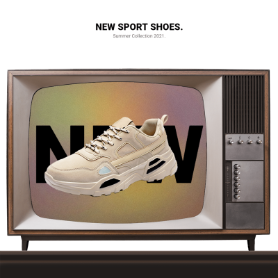 Creative Sport Shoes Display New Arrival Ecommerce Product Image