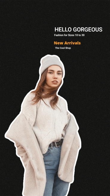 Large Woman’s Clothing New Arrival Promotion Template Poster Simple Style Ecommerce Story预览效果
