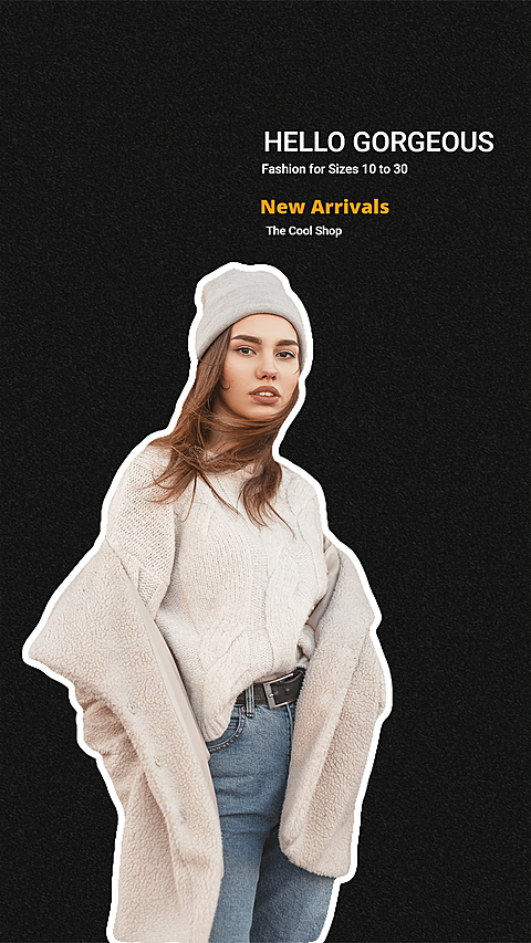 Large Woman’s Clothing New Arrival Promotion Template Poster Simple Style Ecommerce Story