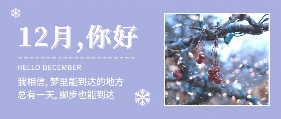 通用12月你好清新晒照实景公众号首图预览效果