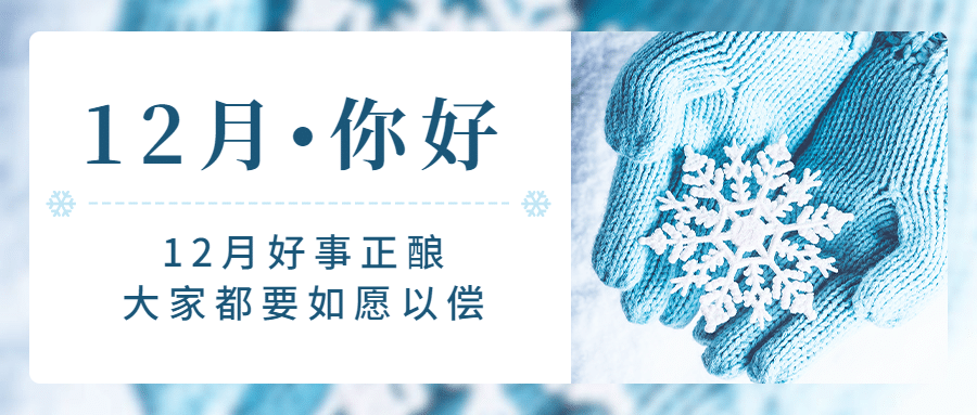通用12月你好清新实景祝福公众号首图预览效果