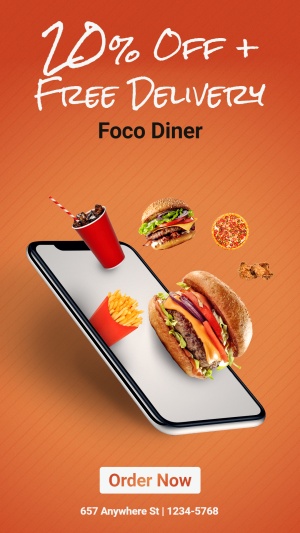 Handwritting Text Creative Fast Food Discount Ecommerce Story