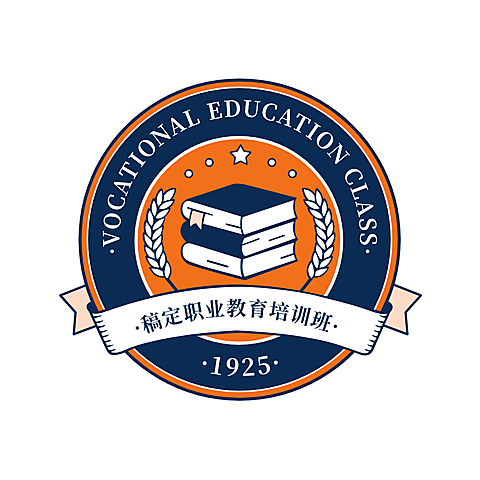 职业培训头像校徽手绘班徽logo