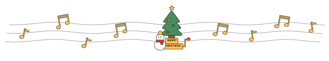 圣诞树音符简约可爱GIF分割线