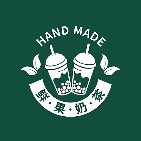 奶茶饮品品牌宣传LOGO简约微信头像