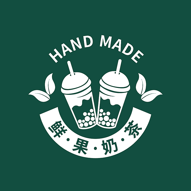 奶茶饮品品牌宣传LOGO简约微信头像