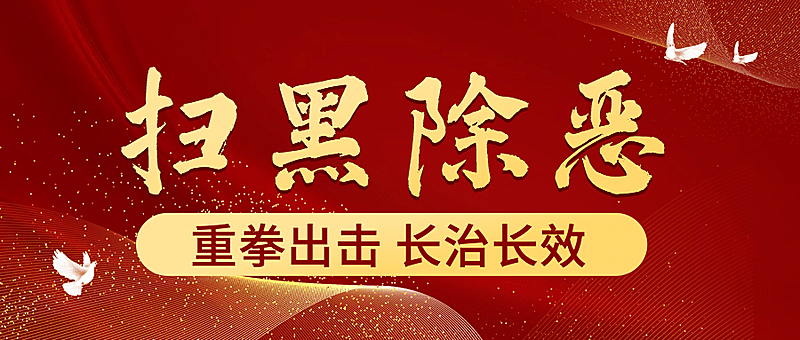 公安扫黑除恶专项行动政务红金公众号首图