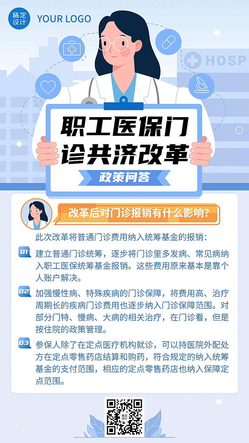 政务民生医保医疗保障政策措施解读消息动态通知公告融媒体手机海报