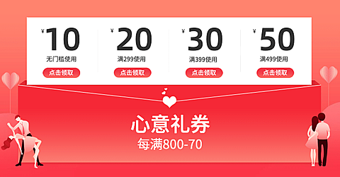 情人节时尚优惠券