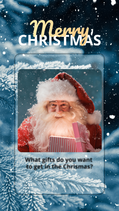 Merry Christmas Wishes Gift  Instagram Story Image