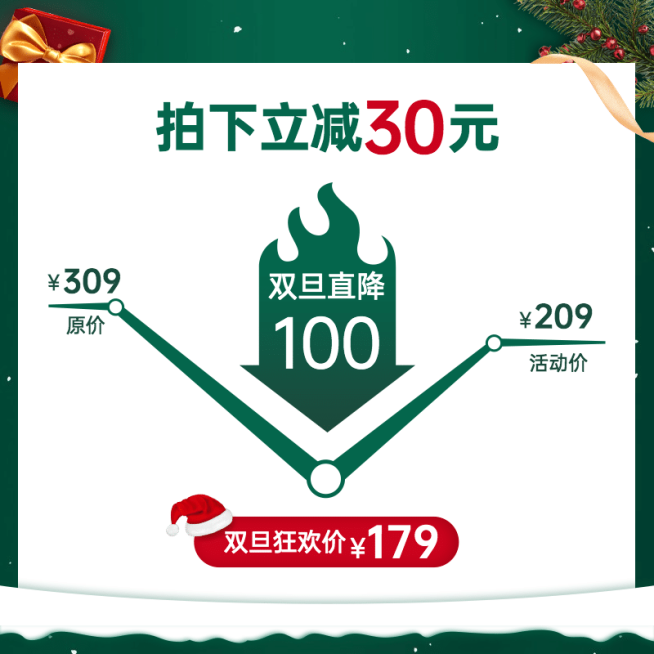 双旦圣诞节简约优惠主图预览效果