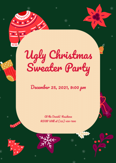 Christmas Ugly Sweater Party Invitation Letter