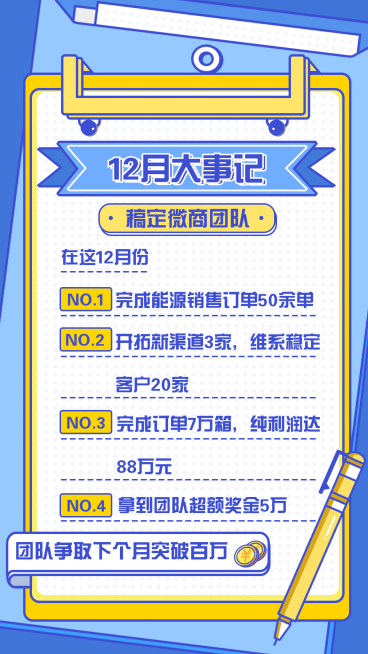 月初营销12月大事记手机海报预览效果
